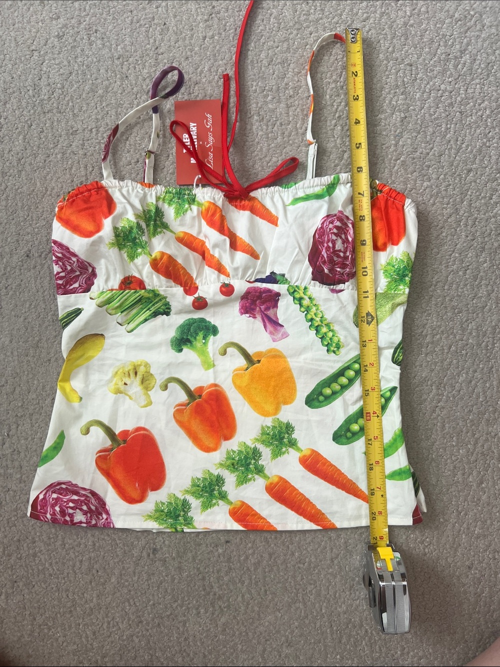 Lisa Says Gah Tyler Mcgillivary Farmers Market Vegetables Print Skirt AND top sm - Picture 4 of 12